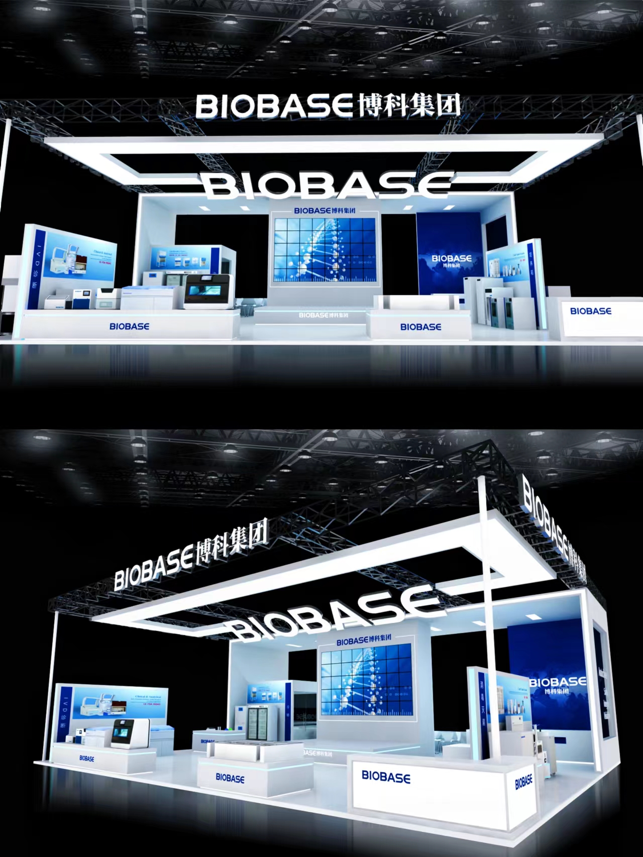 案例丨結構輕盈頂部造型增加空間層次展臺設計